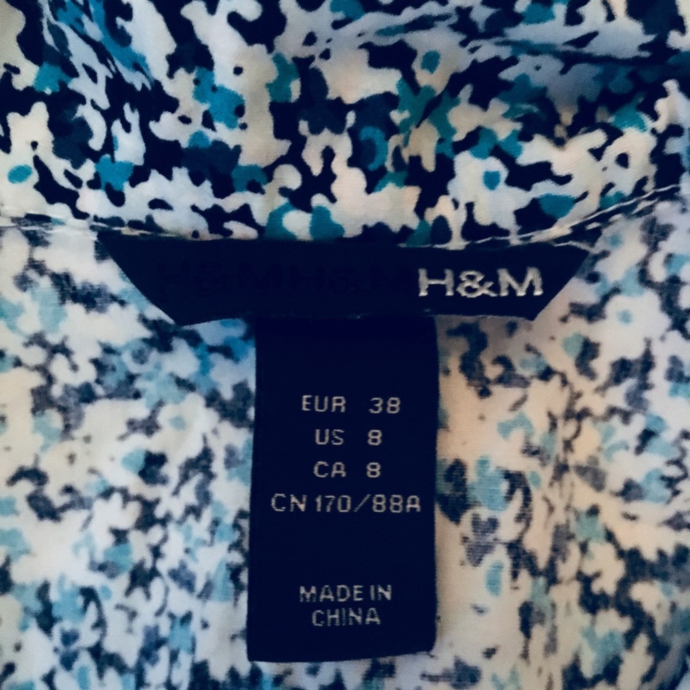 H&M blue and white romper
